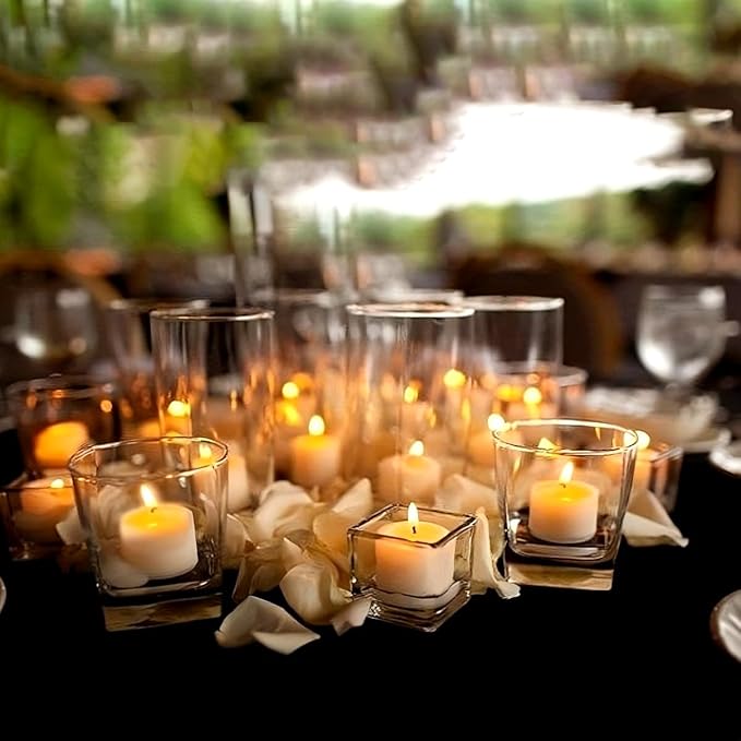 72 Packs Ivory Votive Candles, Unscented Small 1.5 Inch by 1.25 Inch Bulk Wax Candles for Wedding, Party, Holiday & Home - 8 Hours Burn