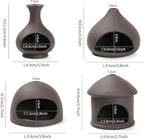 Palo Santo Holder, Sage and palo Santo Stick Burner Holder, Chiminea Incense Holder, Handmade Ceramic Smudge Bowl, Ash Catcher with mini Chimney, for Energy Cleansing, Yoga, Meditation Relaxation