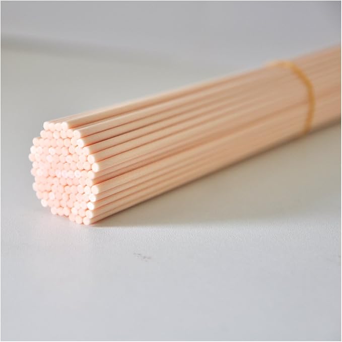 100 Pieces Fiber Reed Diffuser Replacement Refill Sticks (8" x 3mm, Beige)