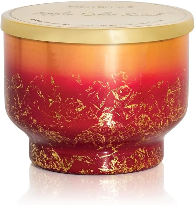 Capri Blue Glimmer Jar Candles - Luxury Holiday Scented Candles for Home - Long Lasting Soy Wax Blend - Scented Holiday & Home Decor - Apple Cider Social Inverted Jar (10 oz)