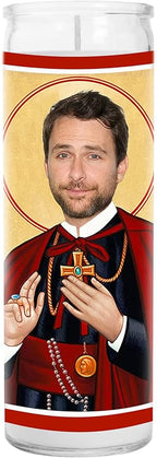 Charlie Celebrity Glass Jar Candle – Unscented Handmade Soy Wax Votive Candle – Unique Gift for Always Sunny Fans – Home Decor Collectible for Living Room & Office – 8 Inch