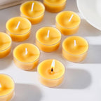 24 Pack Beeswax Tealight Candles,Natural Beeswax Candles Bulk 4 Hour Burn Time,Yellow Tea Lights Candle for Home Decoration,Wedding,Party, Centerpiece