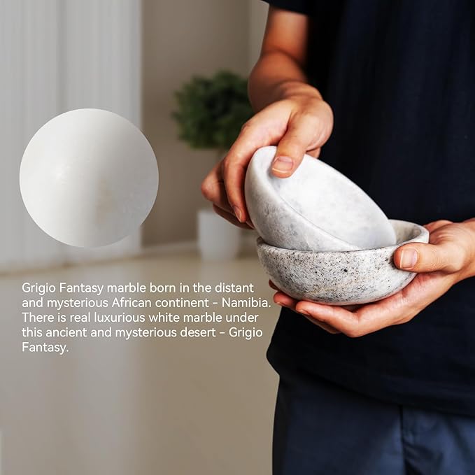 Koville Natural Marble Incense Holder, Incense Holder for Sticks with 9 Holes, Handmade Incense Burner Ash Catcher for Meditation Yoga SPA, Balsam Fir/Palo Santo/Sage/Cone (Grigio Fantasy)