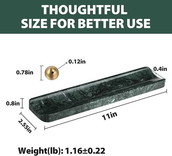 Koville Luxury Natural Indian Marble Incense Holder, Incense Holders for Sticks, Incense Burner Holder, Ideal for Meditation and Relaxing, Easy to Clean(Indian Green)