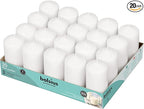 BOLSIUS Set of 20 White Pillar Candles - 2x4 inch Unscented Candle Set - Dripless Clean Burning Smokeless Dinner Candle - Perfect for Wedding Candles, Parties and Special Occasions