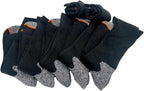 Aeonrow 5-Pairs Men's Weatherproof Vintage Outdoor Wool Blend Crew Calf Socks, Black, 6-12