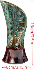 Unique Cloud Stairs Ceramic Waterfall Incense Holder, Paired with a Pack of Backflow Incense Cones. (Fambe Blue)