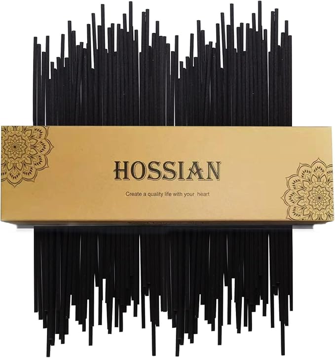 HOSSIAN 50pcs Reed Diffuser Sticks- Black Fibre Reed Diffuser Sticks-Thick Diffuser Reeds Sticks - Diffuser Sticks for Diffuser Oils Fragrance Refill - Fibre Reeds for Diffusers(Black7.5/19cm)