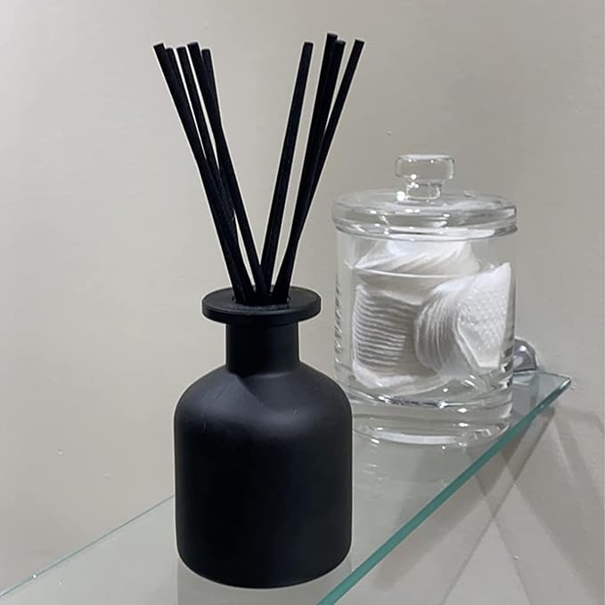 HOSSIAN Reed Diffuser Sticks - Reed diffusers-Reed Sticks -Diffuser Glass Bottles-Diffuser Refills- Natural Rattan Wood Replacement for Aroma Fragrance (7.87" *3.5mm Black and Beige)