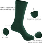 J-BOX Men's Cotton Crew Socks-Wicking Black Dress Socks, Anti-Odor&Breathable for Business/Casual, Size 6-15