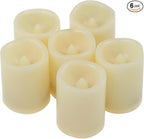 CANDLE CHOICE Battery Operated Flameless LED Votive Candles with Timer Realistic Flickering Electric Tea Lights Baptism Wedding Party Decorations Kitchen Home Decor Centerpieces 6 Pack Batteries Incl.