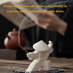 LYART Samurai Statue Decor Japanese Warrior Decor Children's Room Statues, Kongfu Tea Pet Decoration, Incense Holder for Stick Burner(White2 and Green2)