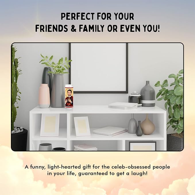 Charlie Celebrity Glass Jar Candle – Unscented Handmade Soy Wax Votive Candle – Unique Gift for Always Sunny Fans – Home Decor Collectible for Living Room & Office – 8 Inch