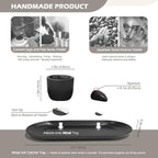 Incense Holder for Sticks, Handmade Sage and Palo Santo Holder, Sage Smudge Burner, Palo Santo Sticks Holder, Ash Catcher Tray, Yoga Meditation (Black)