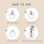 Cocorrína Premium Reed Diffuser Set with Preserved Baby's Breath & Cotton Stick Lavender Thyme | 6.7oz Scent Fragrance Lavender Oil Diffuser for Bedroom Bathroom Home Décor