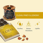 Copal Incense Bricks & Flower of Life Exotic Burner by Aromafume | 2 Trays x 9 Bricks | Protium Copal (Burseraceae) | Ideal for Spiritual Cleansing & Enhanced Connection | Low-Smoke & Non-Toxic