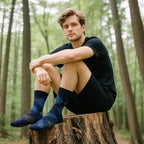 BISOUSOX Merino Wool Socks for Men, Thin Wool Socks Mens Black Dress Sock Crew Calf Long Tube Boot Size 9-12