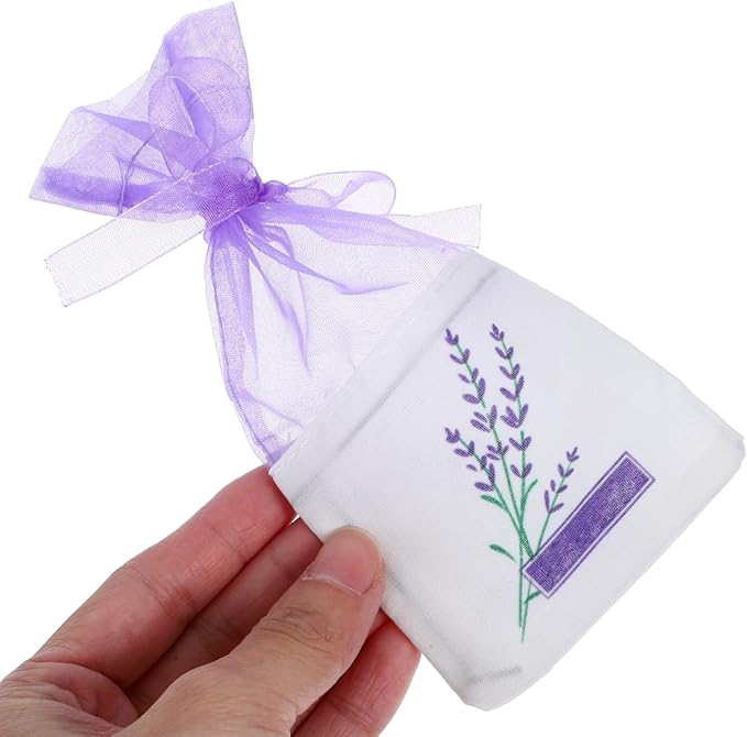 DOITOOL Lavender Sachet Bags 25 Pack Lavender Sachet Bags Empty Pouches for Buds Rose Organza Gauze (Light Purple)