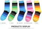 HHX YONLEE Dress Socks 5/6/10 Pairs Crew Argyle Colorful Cotton Novelty Casual Happy Fun
