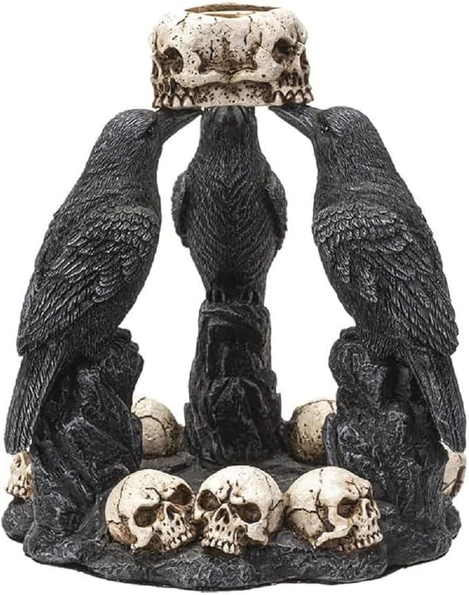 Pacific Giftware Raven Backflow Incense Burner, 5.25-inch Height, Cold Cast Resin