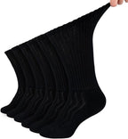 +MD Crew Socks for Men 6 Pairs, Viscose Bamboo Socks, Mens Dress Socks with Soft Cushioned, Smell Control, Black White