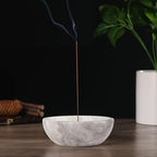 Koville African Natural Marble Incense Holder, Incense Holders for Sticks, Sturdy Incense Burner Ideal for Meditation and Relaxing, Easy to Clean(Grigio Fantasy)