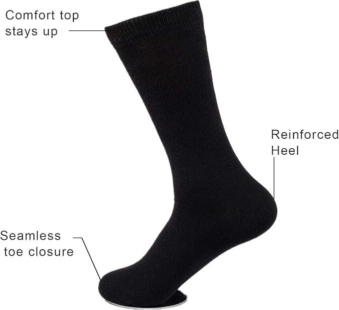 Sock Amazing Unisex Bamboo Rayon Socks Super Soft Black Crew Socks 8 Pack