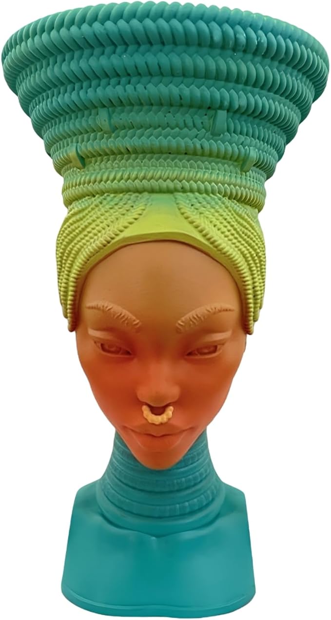 Elegant Head Incense Black Woman Burner, Modern Design, Stylish Incense Holder Black Women, Sophisticated Home Decor, Desk Accessory (Green)