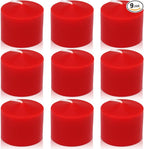 9-Pack 1.25-Inch Red Votive Candles, Unscented Small Tealight Candle for Home Decor and Special Occasions