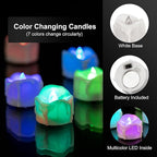 Color Changing Tealight Candles (White Base), 6H Timer (No Remote), Battery Operated Flameless LED Tea Lights, Pack of 12