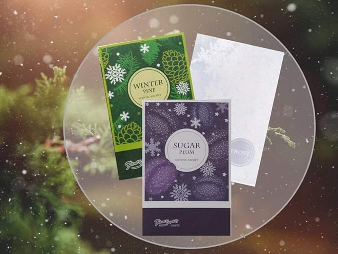 Simplicity Scents Sachets Winter Wonderland Bundle 3 Winter Pine, 3 Frost, 3 Sugar Plum - 9 Pack - Long Lasting, ECO-Friendly Home Fragrance Perfect for Any Space