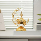 Metal Greek Incense Burner Antique Arabic Incense Censer Pot Metal Candlestick Candle Stand Incense Bowl for Aromatherapy Yoga Spa Home Decor (Gold)