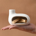 Modern Palo Santo Holder Ceramic Burner for Meditation and Energy Cleansing - Handcrafted Smudge Bowl for Wood Sticks, Sage, and Incense Cones