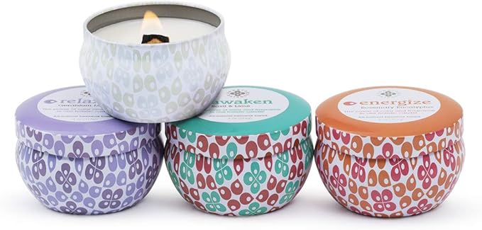 Root Candles Seeking Balance Wood Wick Spa Candle Aromatherapy Candles, 4-Ounce Travel Tin, Illuminate: Juniper Rosewood