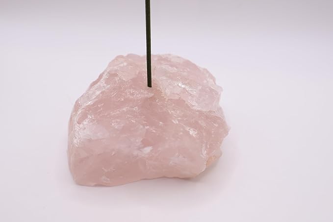 Wholesale Stone Rose Quartz Incense Holder – Natural Raw Crystal Base for Meditation, Aromatherapy, and Home Décor – Handmade Stone Stick Burner