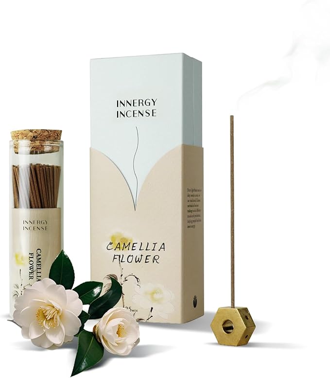 Focus & Harmony - Innergy Camellia Incense Sticks, Natural Floral Essence for Reading Calm, 150 Sticks