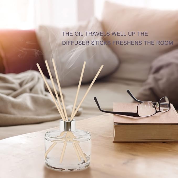 HOSSIAN 50pcs Reed Diffuser Sticks - Wood Rattan-Reed Sticks -Essential Oil Aroma Diffuser Sticks- Spa-Aromatherapy(Primary Color7.5/19cm)