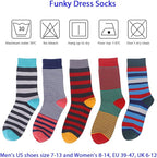 DRASEX Men's Dress Socks Funky Colorful Pattern Cotton Novelty Casual Crew Socks