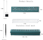 Incense Holder,Ceramic Incense Holder for Sticks with Ash Catcher,Coffin Style Incense Box,Incense Burner for Meditation Yoga Spa Room Decor(Green)