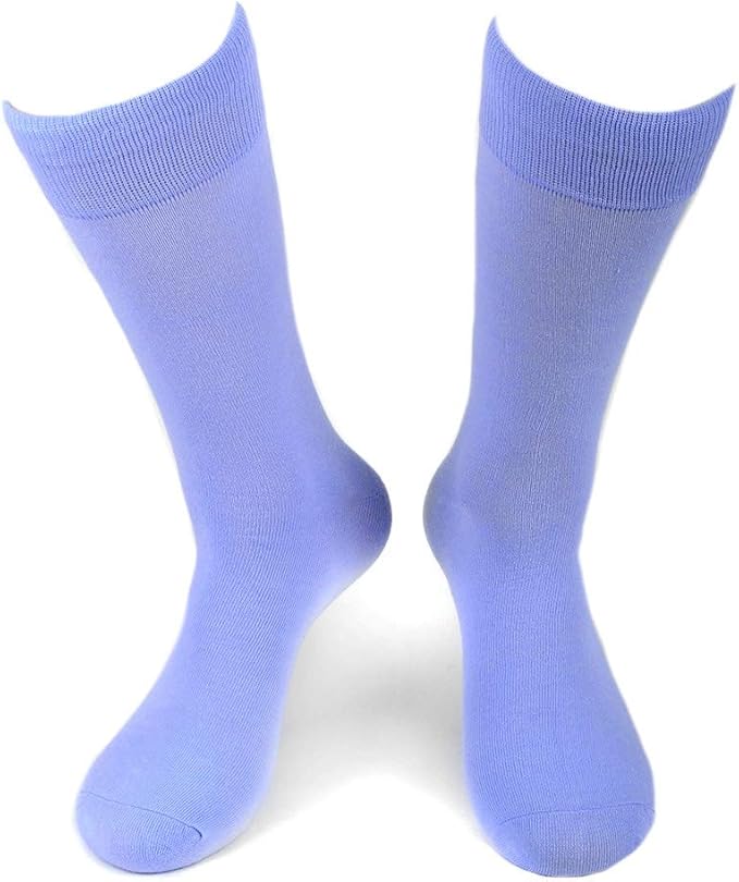 Feraricci Solid Color Casual Dress Socks for Men - Colorful & Comfortable Crew Socks