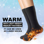 LIXIA Men's Thin Merino Wool Socks, Cozy Winter Warm Breathable Mid-calf Casual Dress Liners 3/6 Pairs Pack
