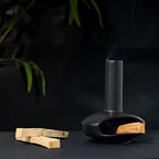 Cute Modern Palo Santo Holder, Handcrafted Mid-Century Ceramic Burner for Stick and Incense Cone, Decorative holder with Chimney Design for Yoga & Meditation Spaces, Ideal Gift for Home Decor