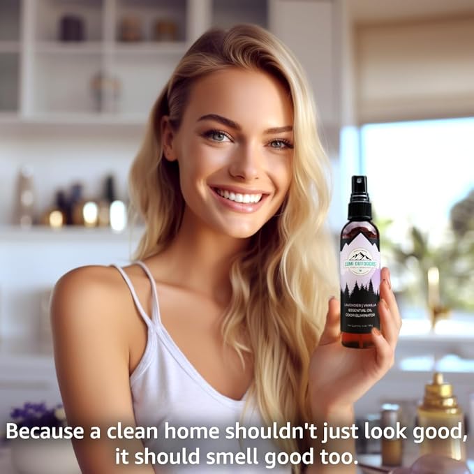 Lumi Outdoors Natural Air Freshener - Lavender Vanilla - Essential Oil Odor Eliminating Room Spray