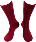 Feraricci Solid Color Casual Dress Socks for Men - Colorful & Comfortable Crew Socks