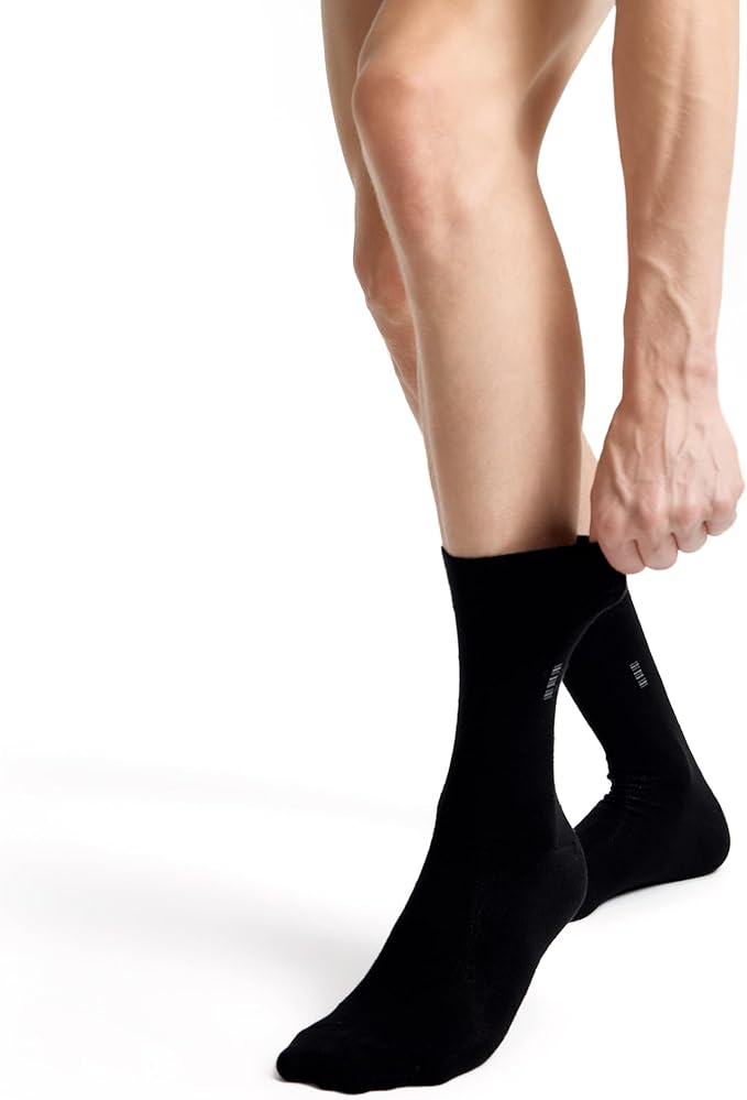 VRD Men’s Dress Socks, Bamboo 5-Pack Mens Socks, Mid Calf Length, Crew Socks Gift for Men Shoe Size 8-13