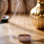 Black Walnut Incense Holder with 3-Hole Brass Plug, Traditional Bowl Design