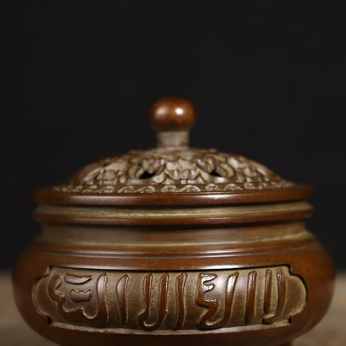 Brass Incense Burner Chinese Traditional Incense Burner Kit Zen Copper Incense Burner Office Home Yoga Room Sandalwood Burner Decoration Censer