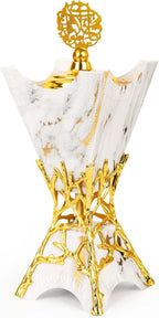 Bakhoor Burner, Charcoal Incense Burner, Frankincense Resin Incense Holder for Yoga, Spa Aromatherapy, Office & Home Decor Gifts 10.6" inches Tall (White)