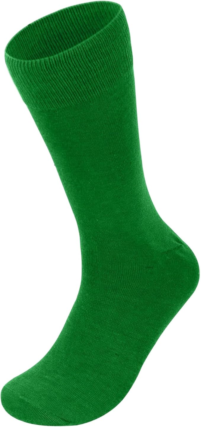 Feraricci Solid Color Casual Dress Socks for Men - Colorful & Comfortable Crew Socks