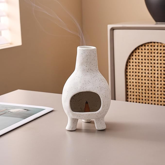 Ceramic Palo Santo Holder Burner - Mini Chimenea Incense Dish for Meditation Décor - Palo Santo Holder for Burn Palo Santo Sticks,Cones,Aromatherapy Yoga
